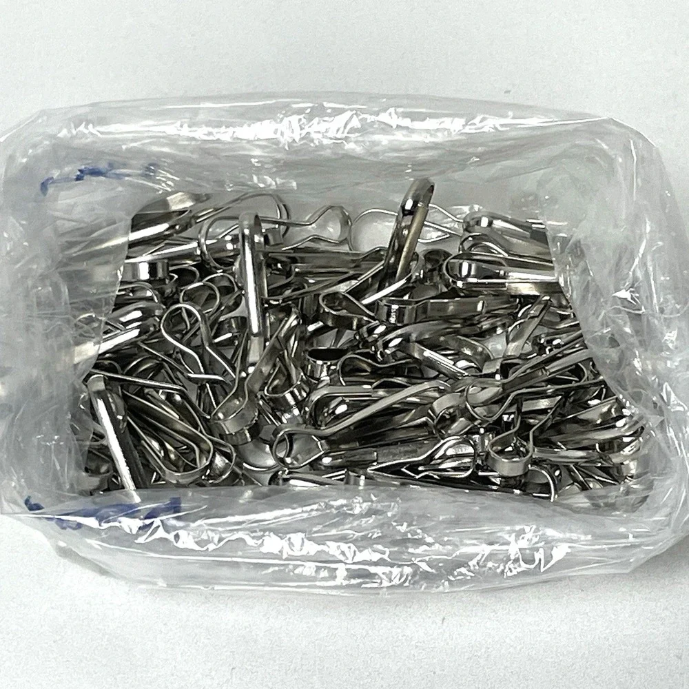100 pcs Small Metal J Hook Spring Clips for DIY Lanyards Keychains  1.25